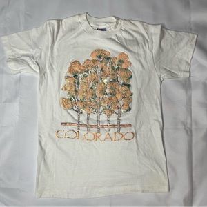 Vintage Colorado State White Flower Tree Size: Medium Shirt